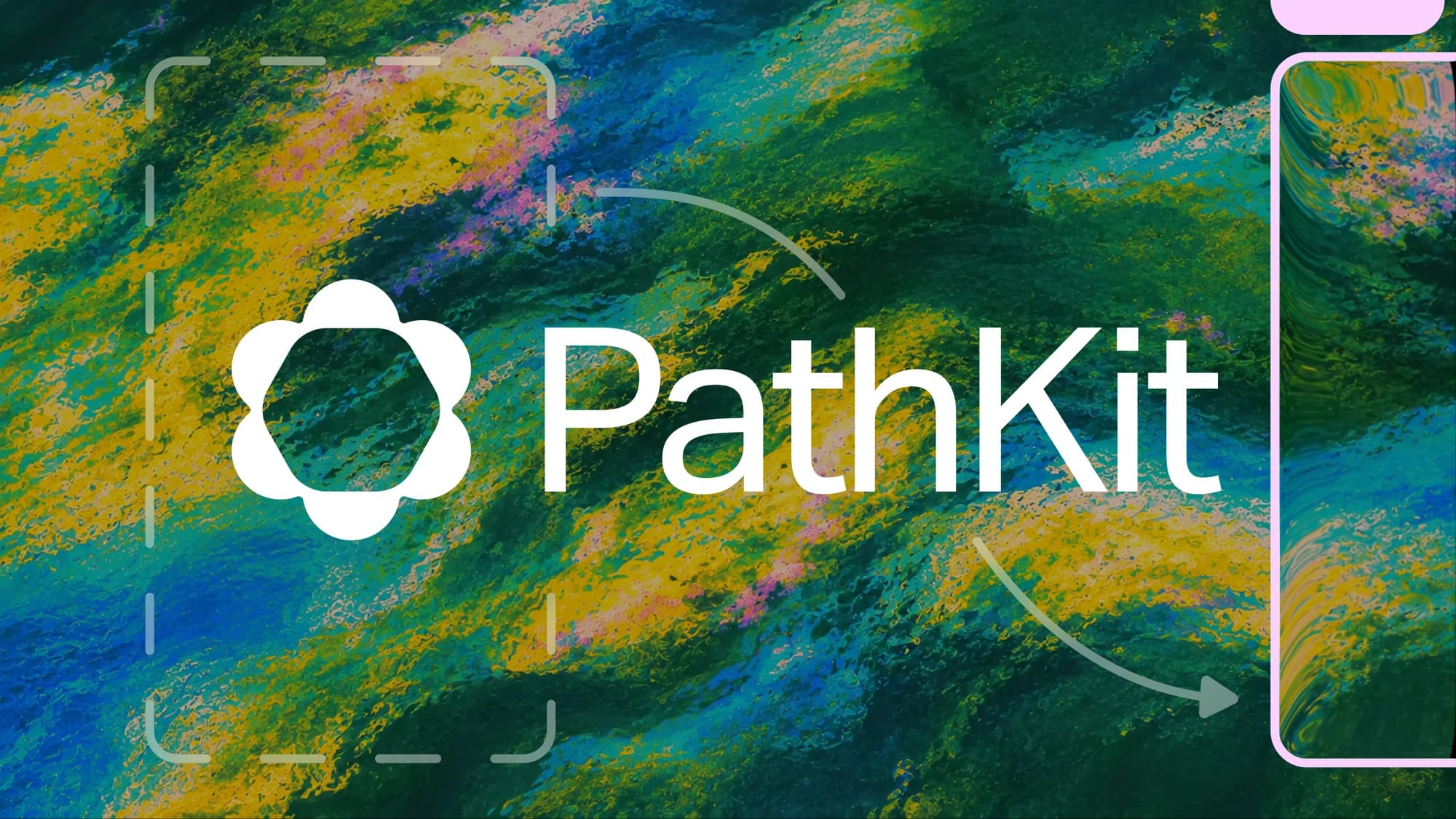 The PathKit canvas, a user flow laid out as connected screens with gaps marked on it.